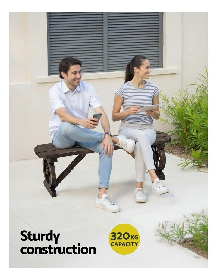 Outdoor Garden Bench Seat Dining Chair in Brown image 4
