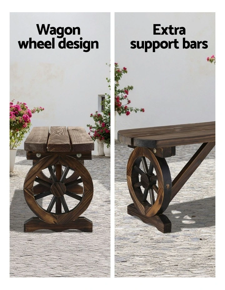 Outdoor Garden Bench Seat Dining Chair in Brown image 5