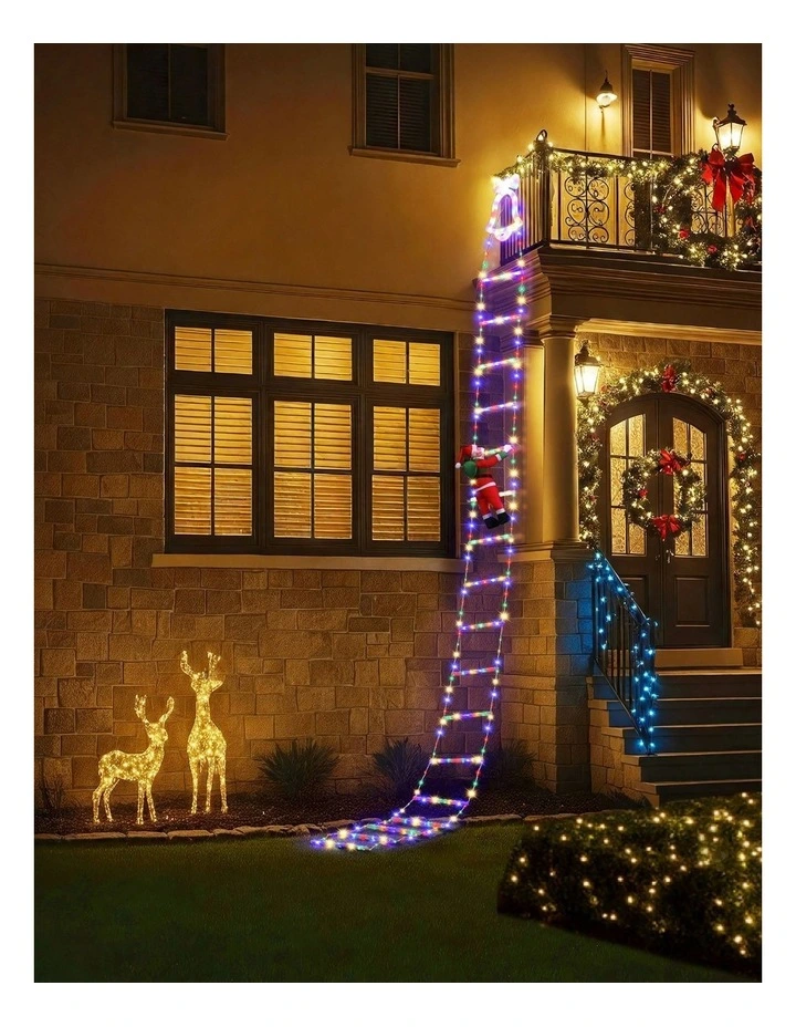LED Christmas Ladder Light With Santa Claus Decor 3.5M 300 in Multi image 3