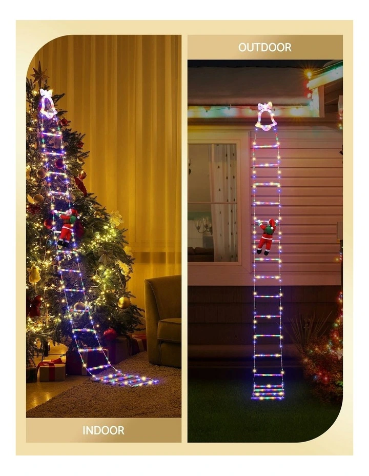 LED Christmas Ladder Light With Santa Claus Decor 3.5M 300 in Multi image 5