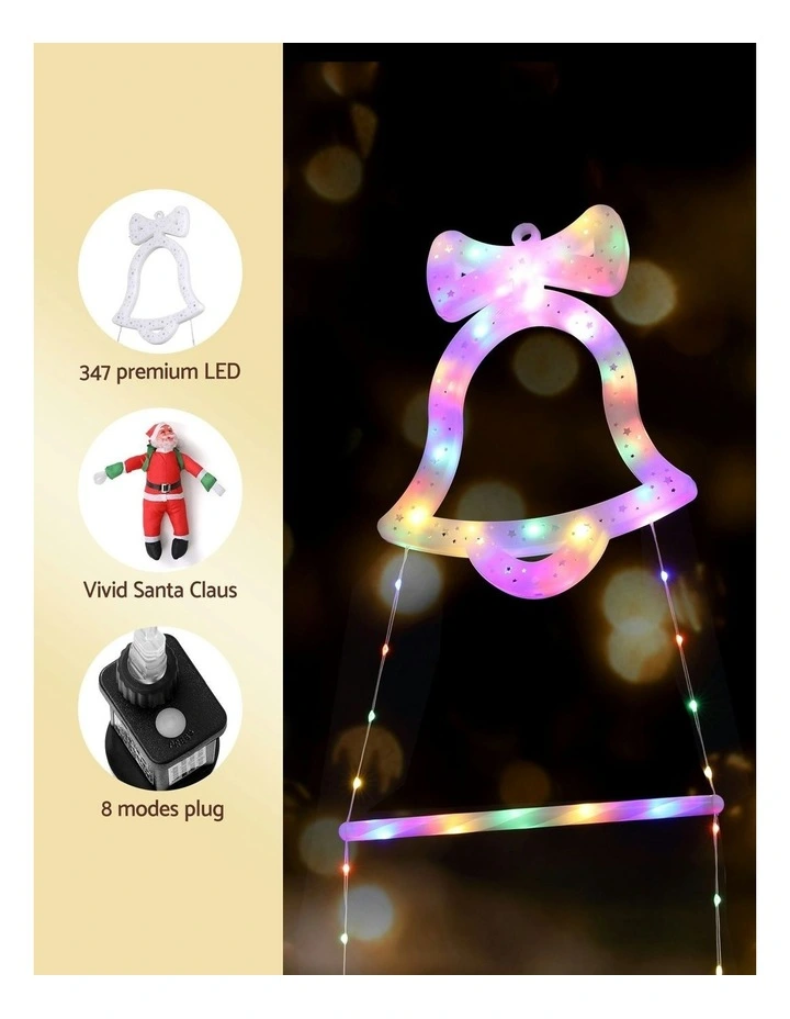 LED Christmas Ladder Light With Santa Claus Decor 3.5M 300 in Multi image 6