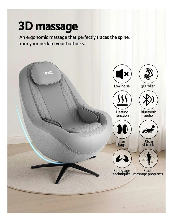 3D Roli Electric Massage Chair in Grey image 4