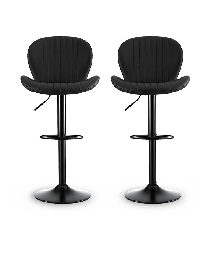 Leather Bar Stools in Black image 2