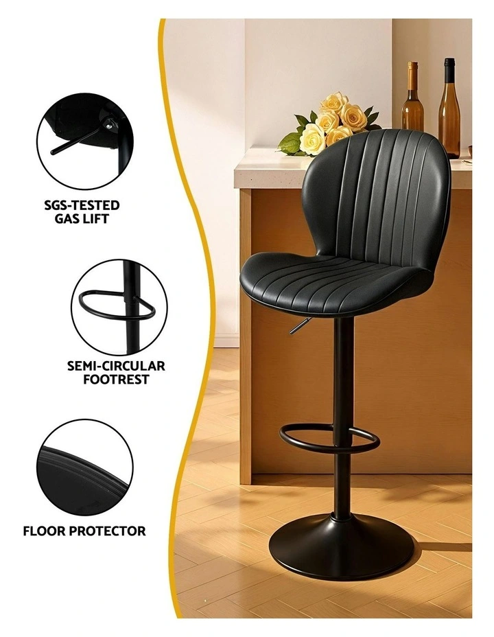 Leather Bar Stools in Black image 7