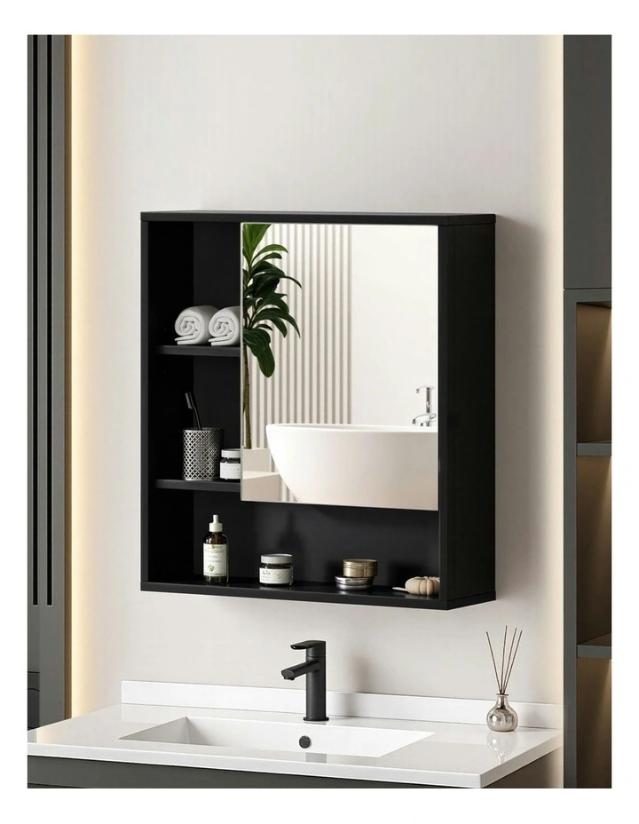 Bathroom Mirror Cabinet 560mm in Black image 3