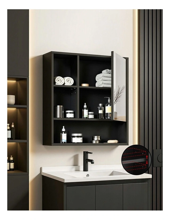 Bathroom Mirror Cabinet 560mm in Black image 7