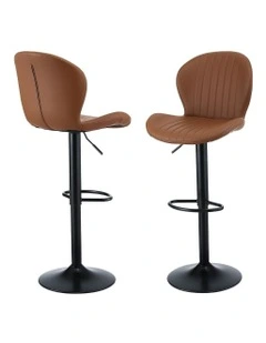 Leather Bar Stools in Brown