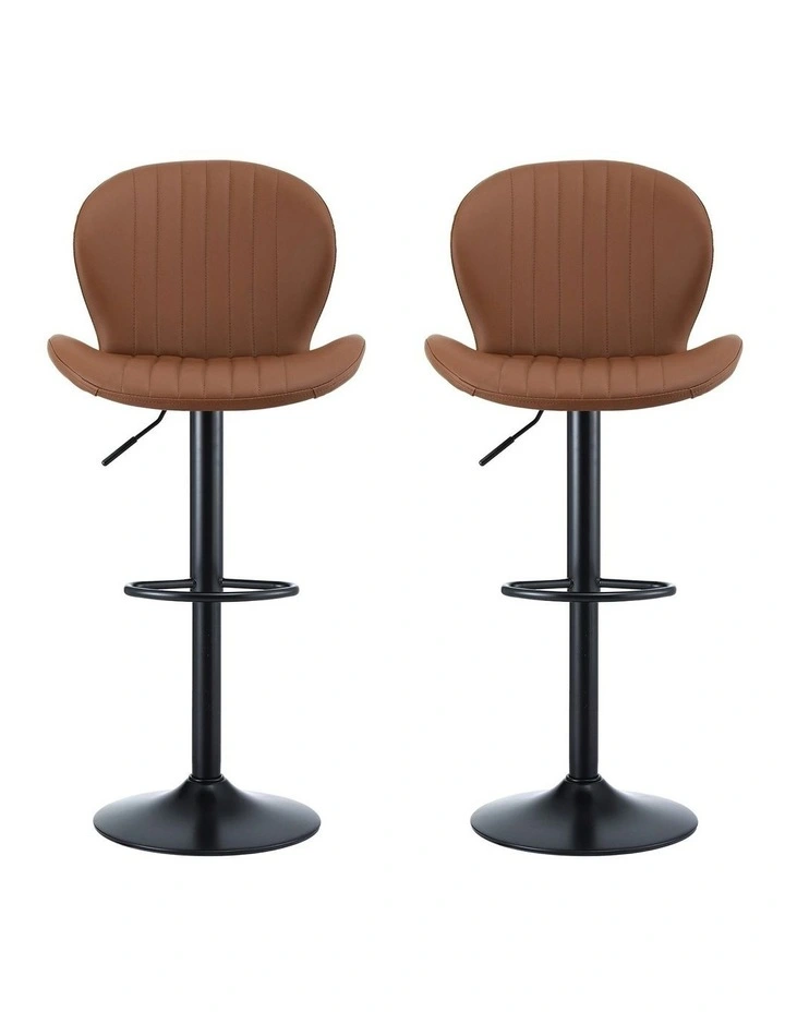 Leather Bar Stools in Brown image 2
