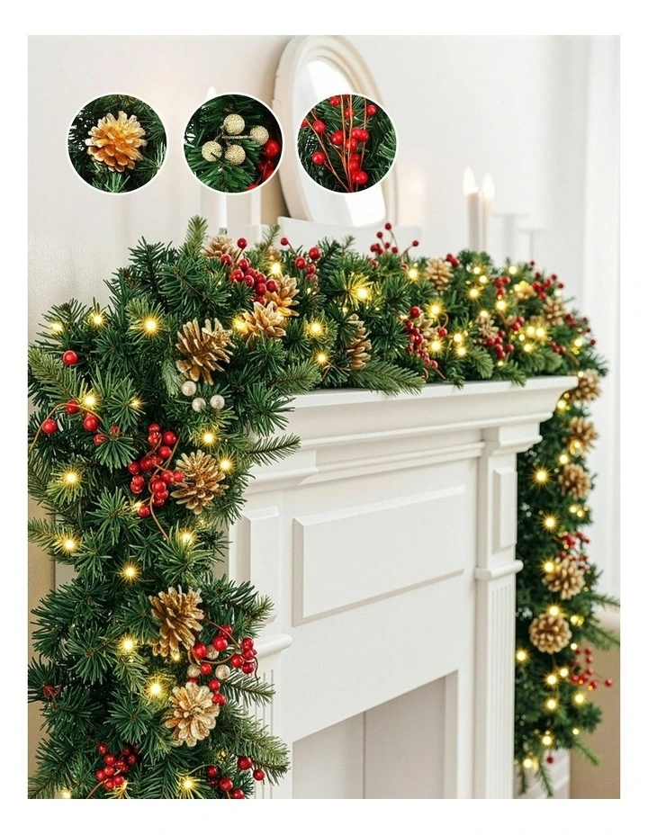 LED Garland Pre-lit Christmas Decor 1.8M Pine image 5