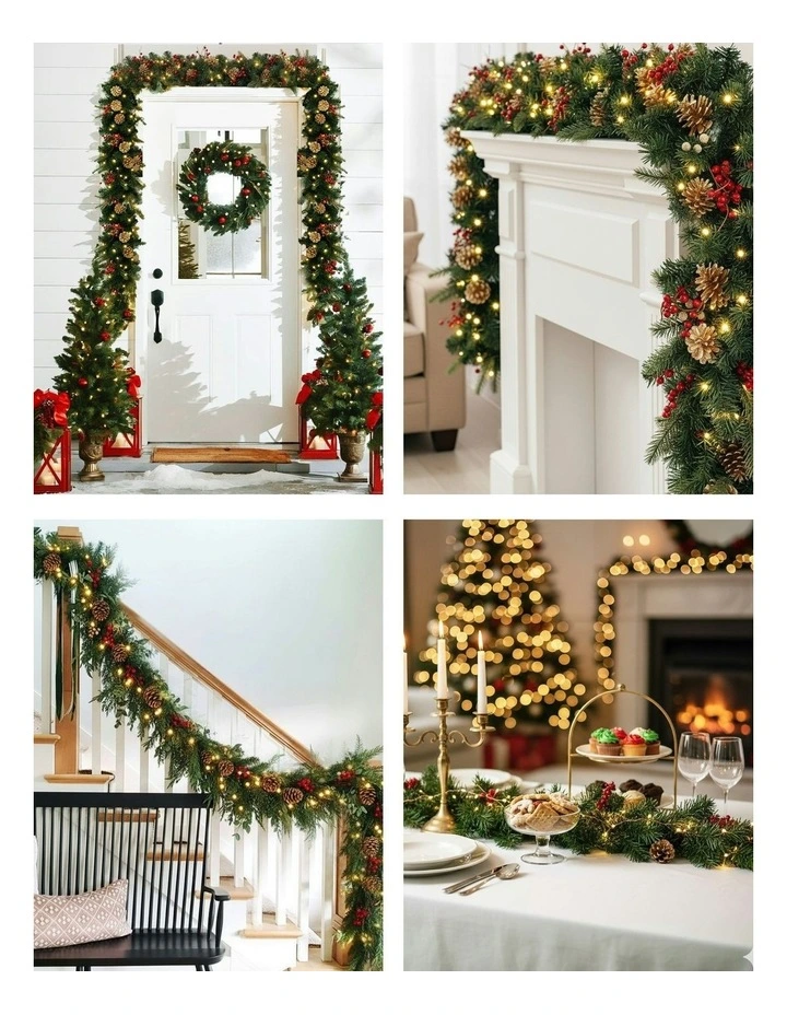 LED Garland Pre-lit Christmas Decor 1.8M Pine image 6
