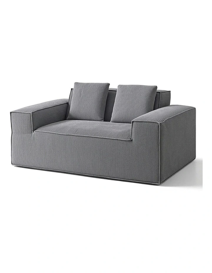 2 Seater Sofa Bed Couch in Grey image 2