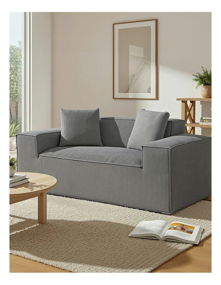 2 Seater Sofa Bed Couch in Grey image 3