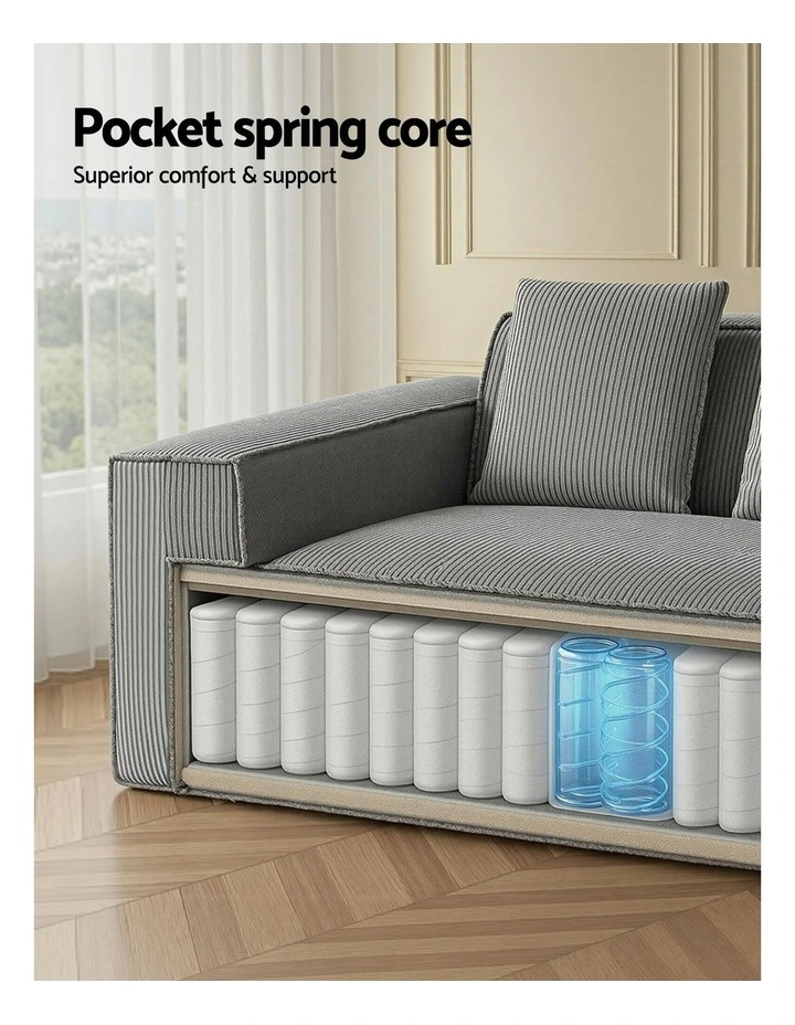2 Seater Sofa Bed Couch in Grey image 5