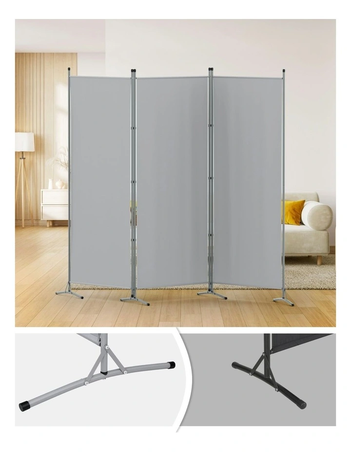 Panel Room Divider Screen 260x180cm in Grey image 5