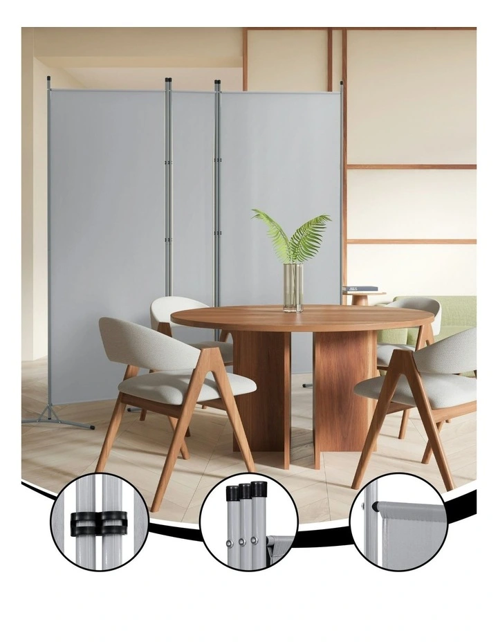 Panel Room Divider Screen 260x180cm in Grey image 6
