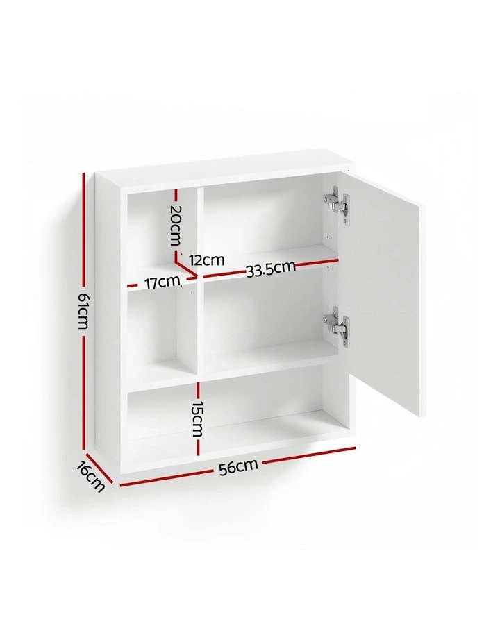 Bathroom Mirror Cabinet 560mm in White image 4