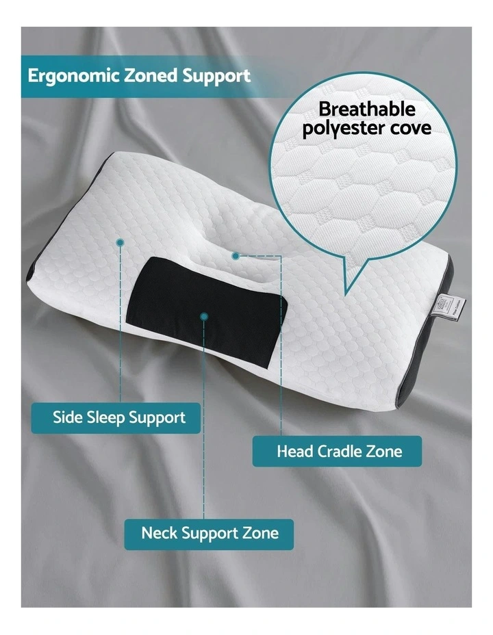 Ergonomic Contour Neck Pillow 48X73cm in White image 5