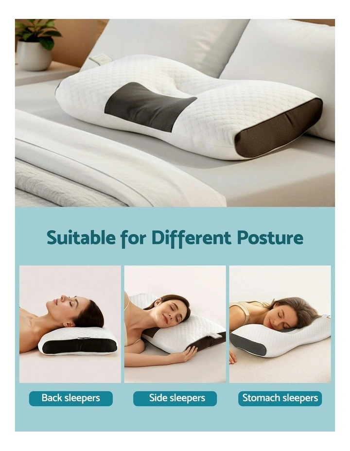 Ergonomic Contour Neck Pillow 48X73cm in White image 7