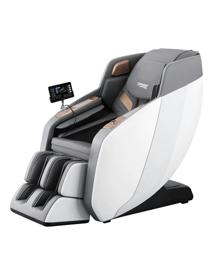 Livemor 4D Massage Chair Electric Recliner Double Core Mechanism Massager ROWA White image 1