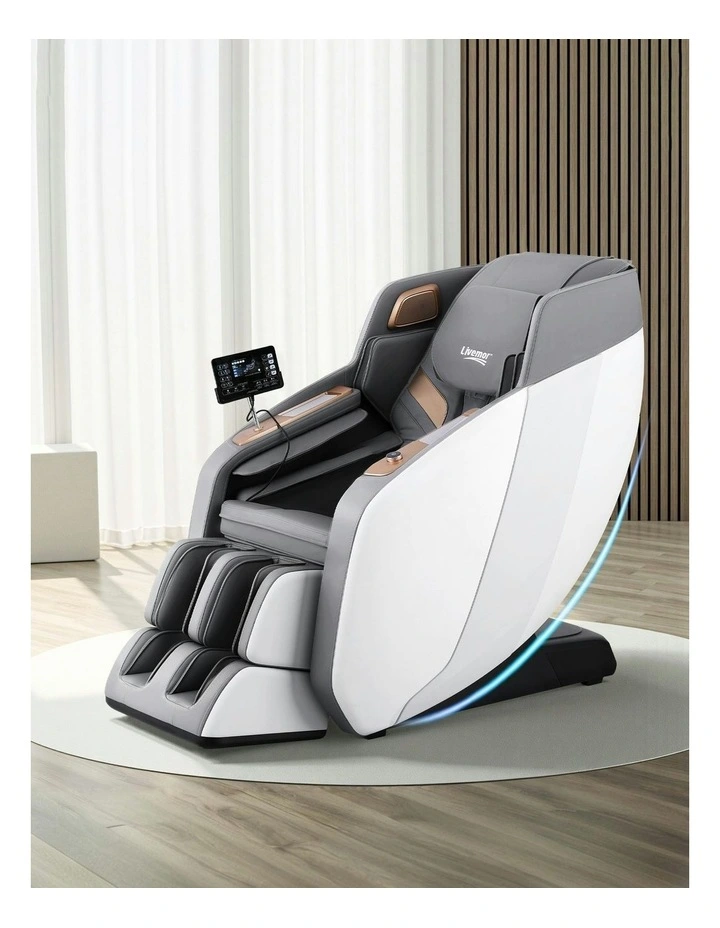 Livemor 4D Massage Chair Electric Recliner Double Core Mechanism Massager ROWA White image 3