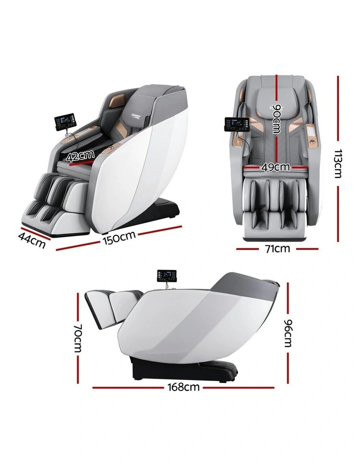 Livemor 4D Massage Chair Electric Recliner Double Core Mechanism Massager ROWA White image 4