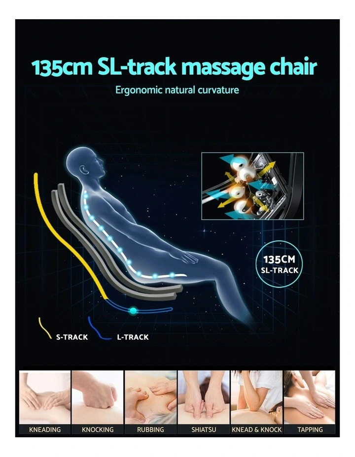 Livemor 4D Massage Chair Electric Recliner Double Core Mechanism Massager ROWA White image 6