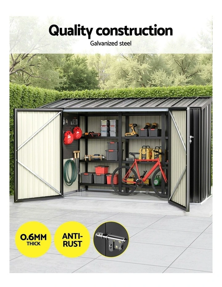 Garden Bike Sheds 2.22x0.91M in Grey image 5