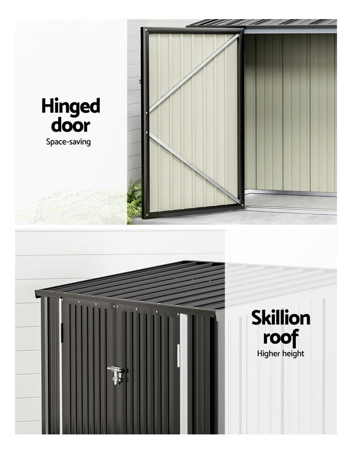 Garden Bike Sheds 2.22x0.91M in Grey image 6