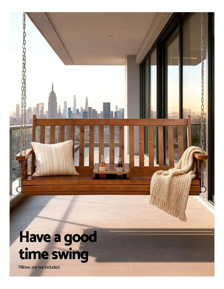 Porch Outdoor Swing Chair in Brown image 5