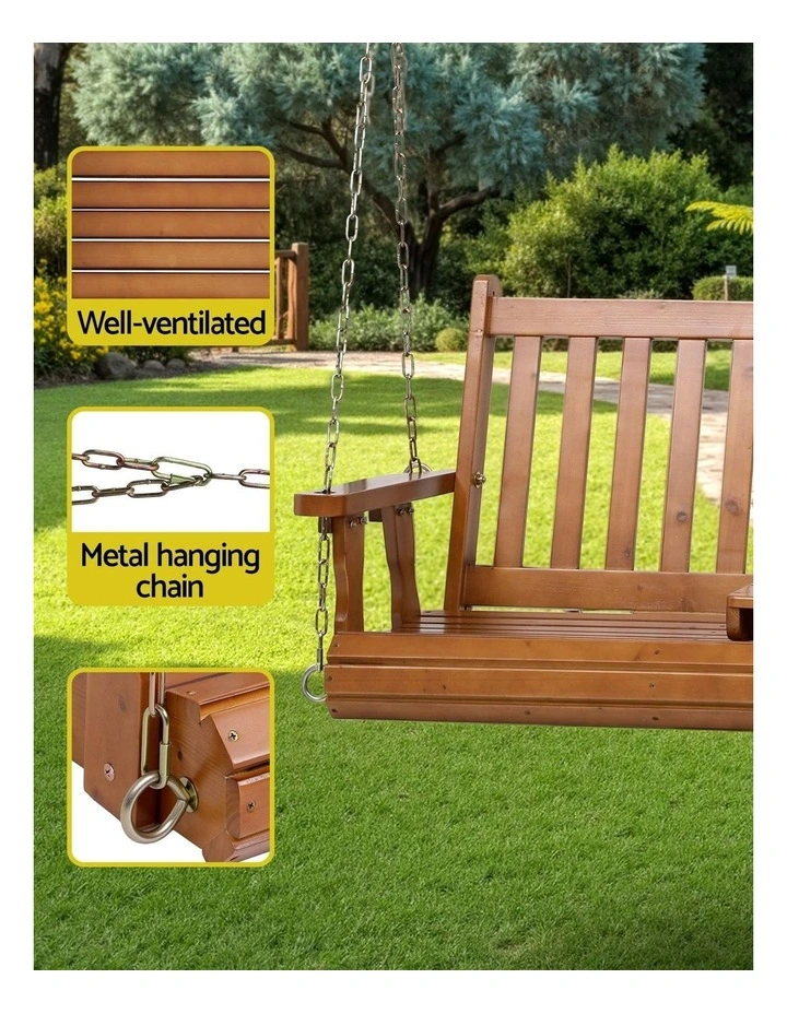 Porch Outdoor Swing Chair in Brown image 7