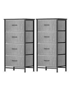 Chest of 4 Storage Drawers Set of 2 in Grey