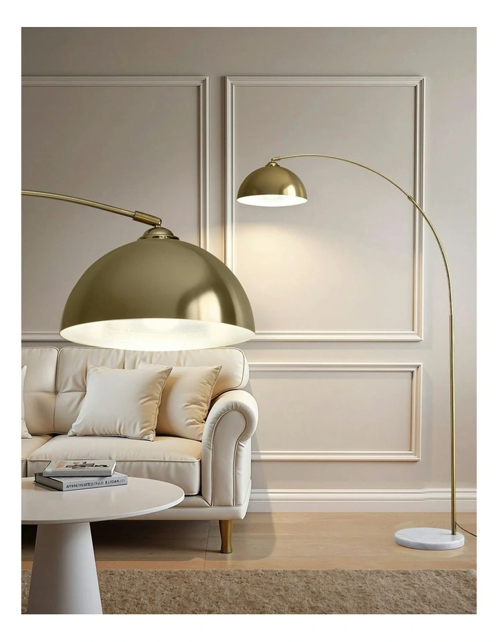 Modern Arched Floor Lamp in Gold image 3