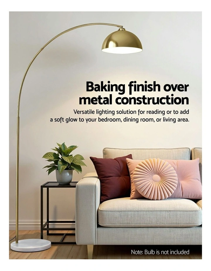 Modern Arched Floor Lamp in Gold image 5