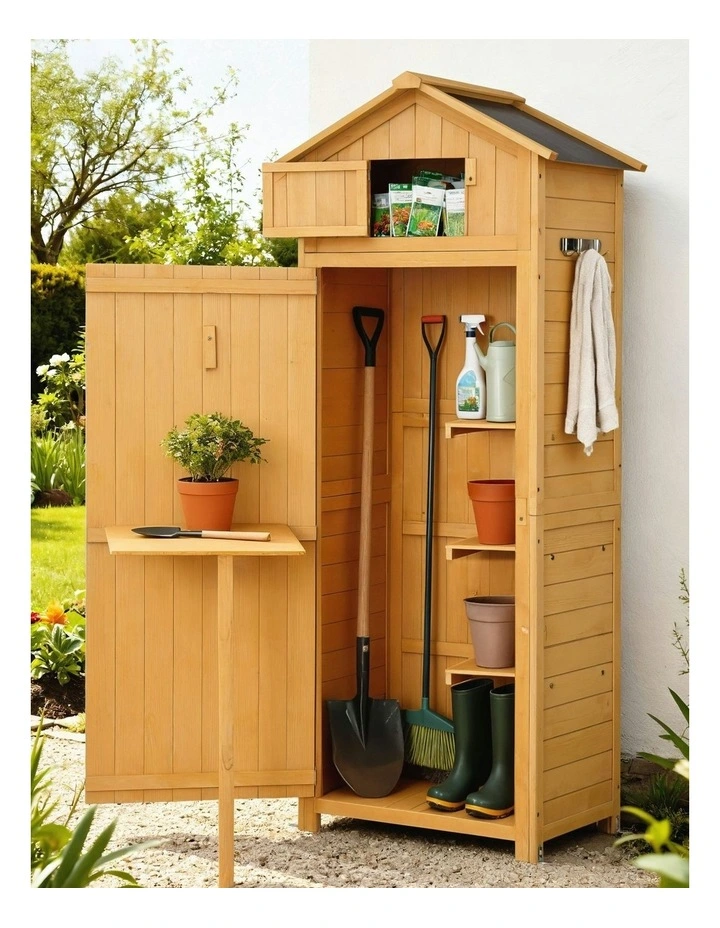 Outdoor Storage Cabinet Cupboard in Brown image 2