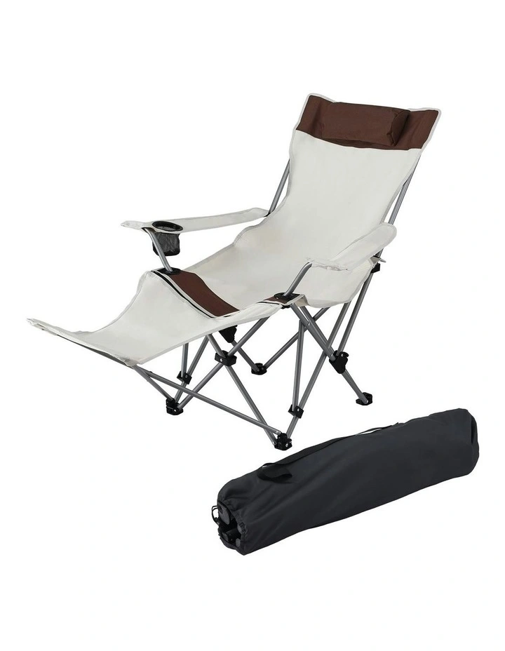 Folding Lightweight Camping Chair in Cream image 1