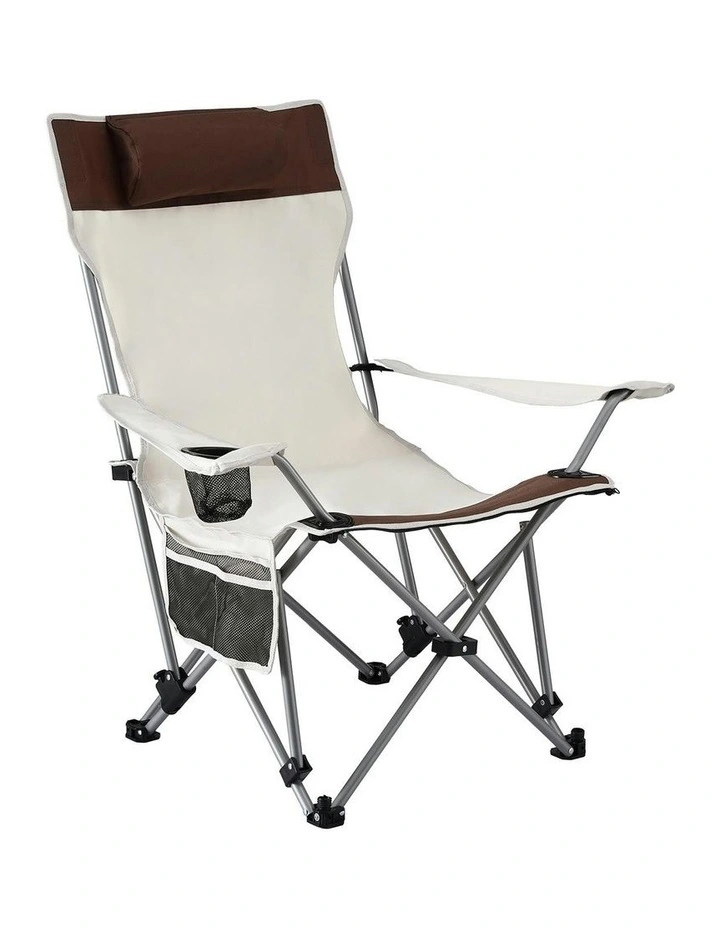 Folding Lightweight Camping Chair in Cream image 2