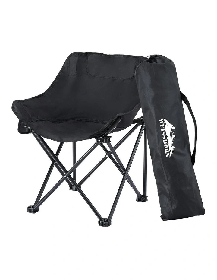 Folding Camping Moon Chair 120kg in Black image 1