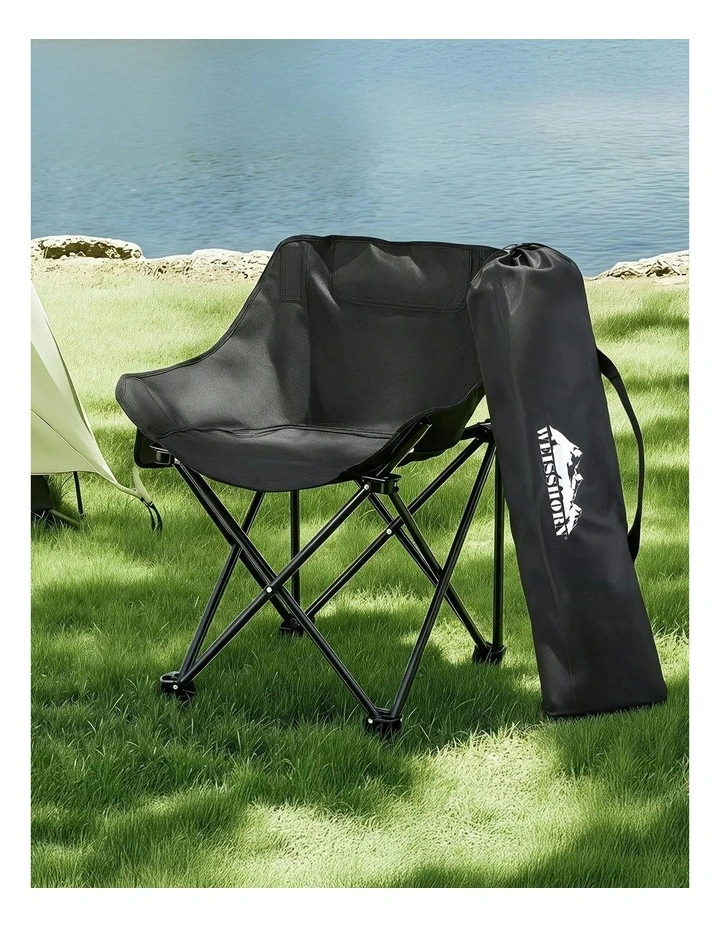 Folding Camping Moon Chair 120kg in Black image 3