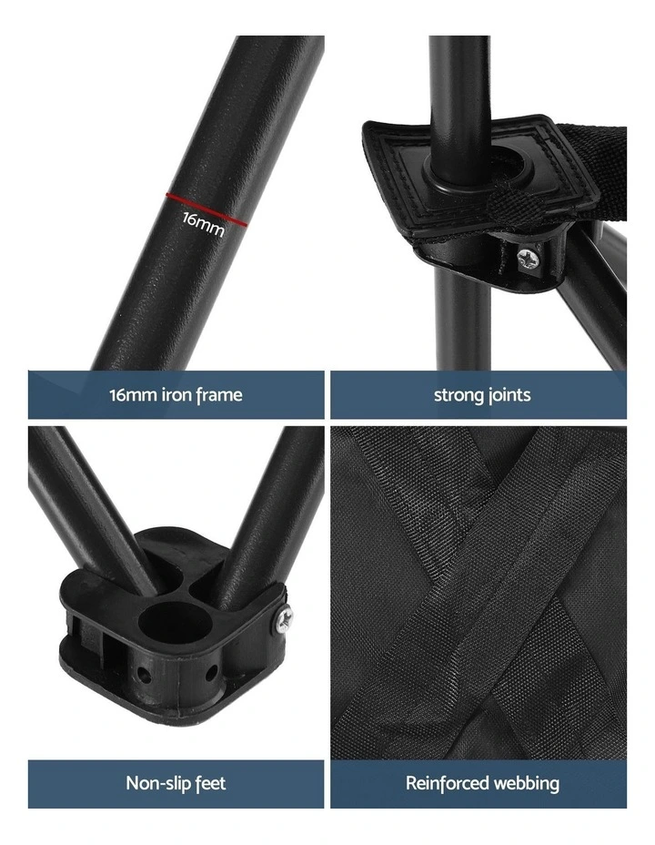 Folding Camping Moon Chair 120kg in Black image 5