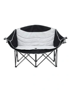 Camping Chair Double Folding Moon Chair Portable Seat 240kg in White
