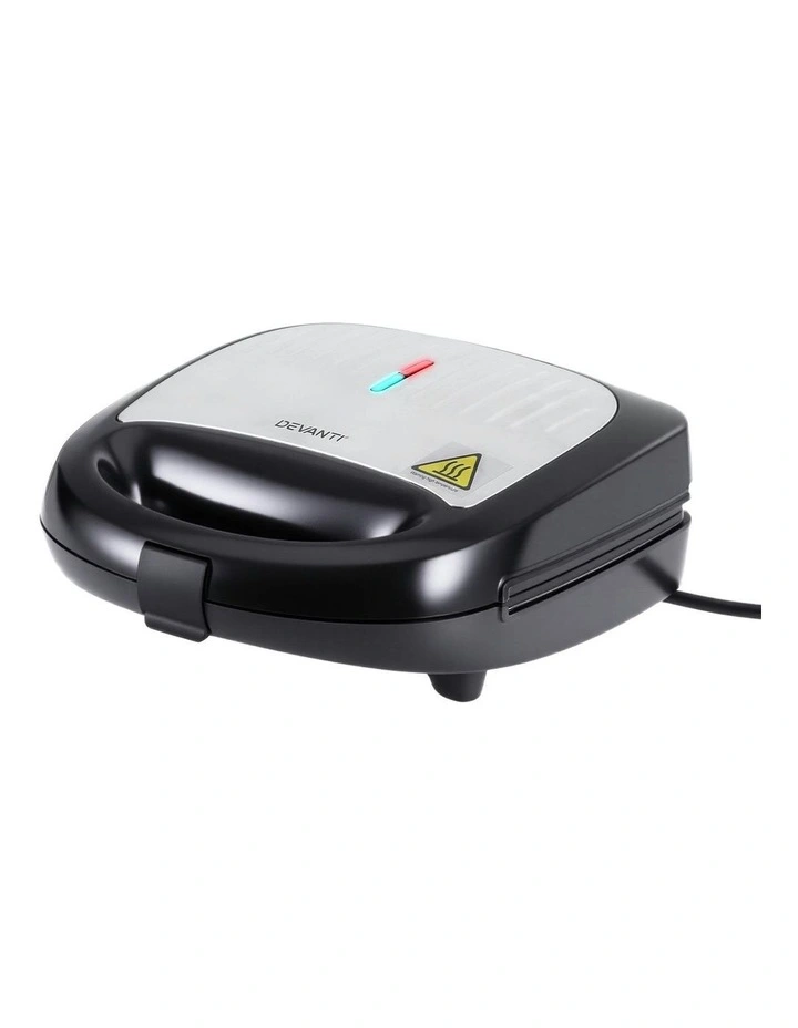 3 in 1 Sandwich Press Waffle Maker Grill 850W in Black image 1