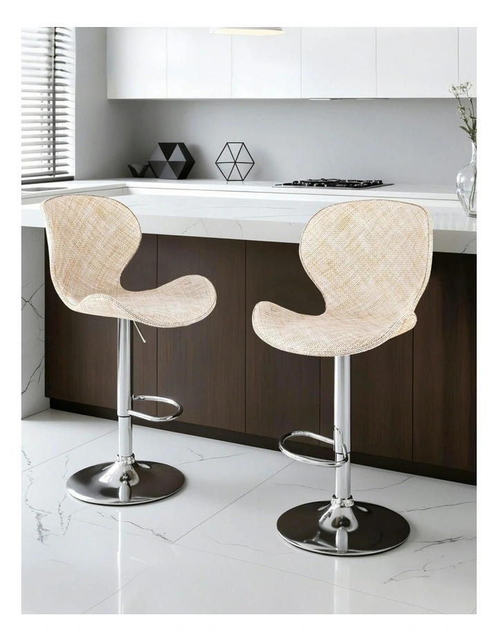 Bar Stools 2x in Beige image 3