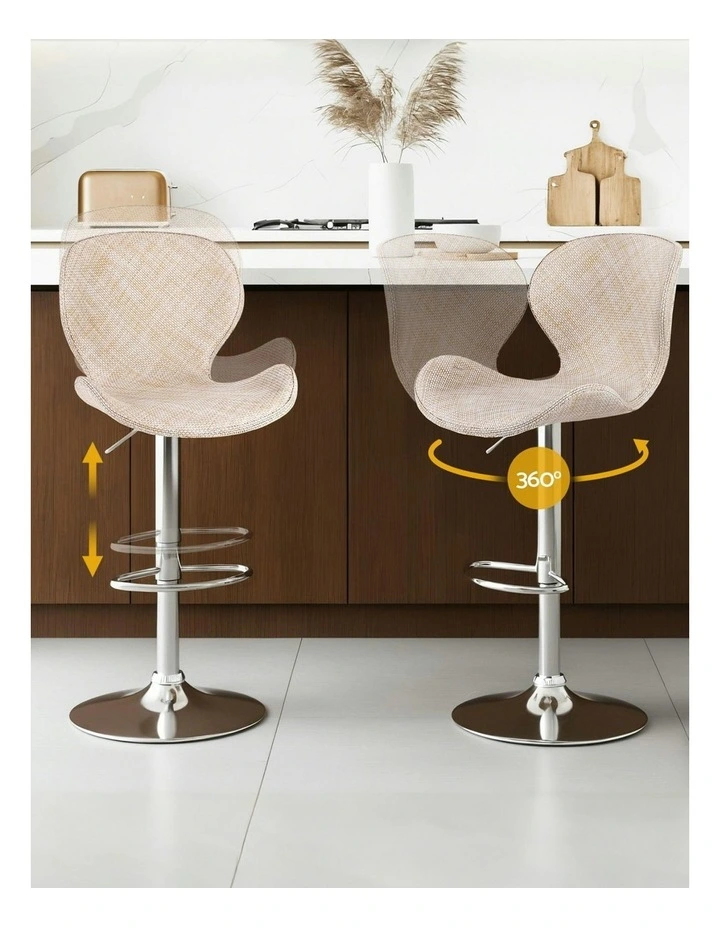 Bar Stools 2x in Beige image 4