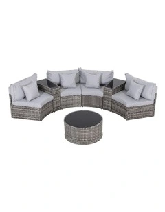 4 Seater Outdoor Sofa Set 7 Pieces in Grey