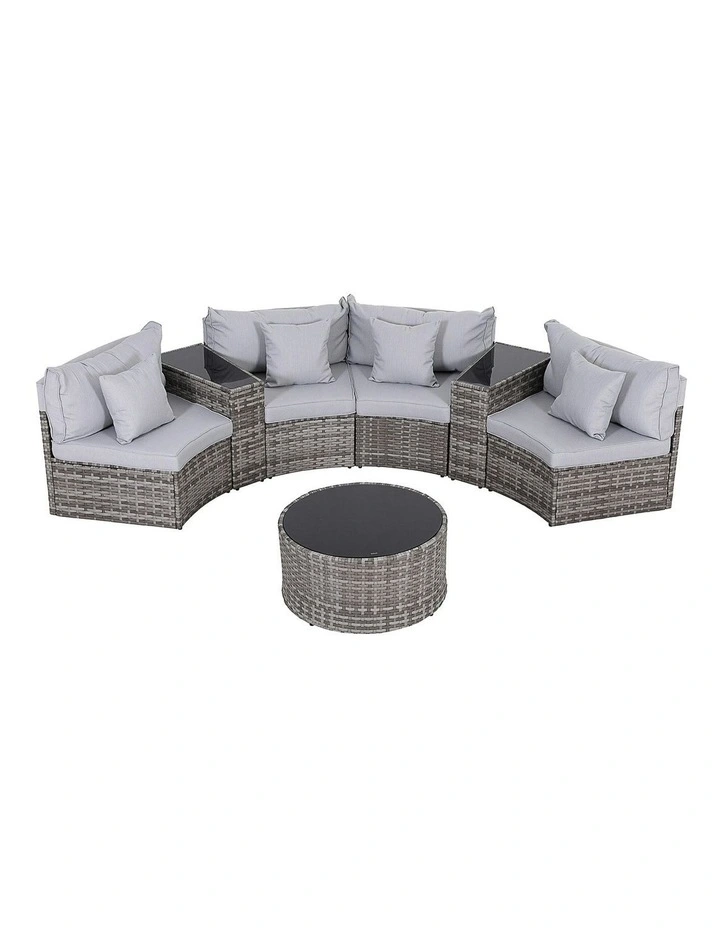 4 Seater Outdoor Sofa Set 7 Pieces in Grey image 1
