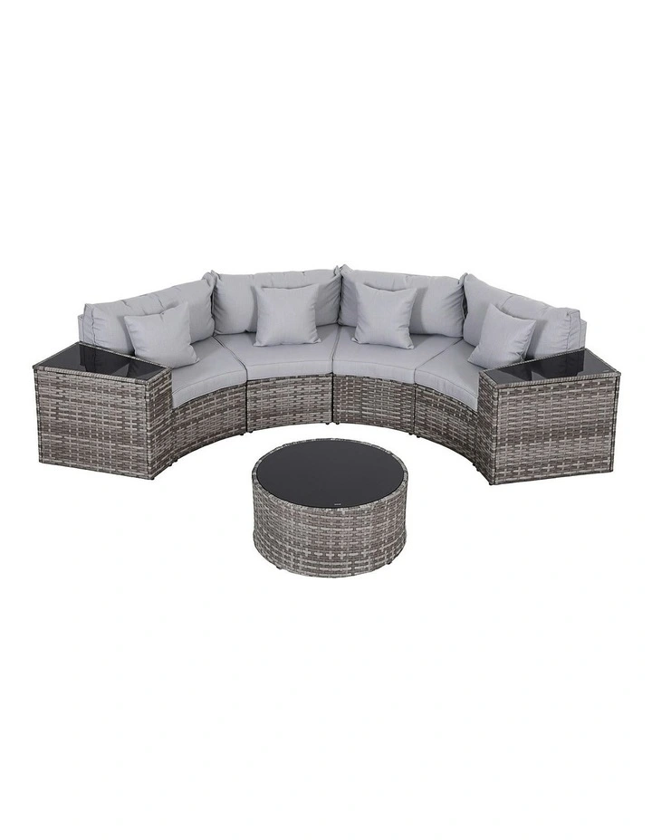 4 Seater Outdoor Sofa Set 7 Pieces in Grey image 2