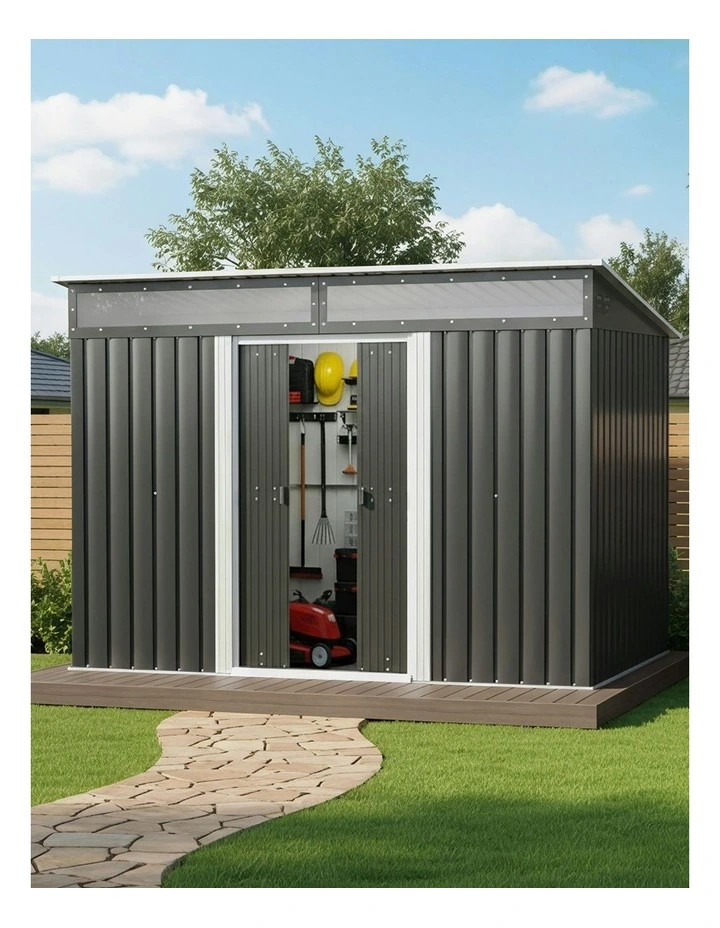 Garden Shed Outdoor Storage 2.60x1.95m in Black image 3