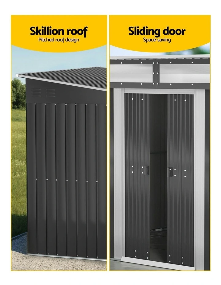 Garden Shed Outdoor Storage 2.60x1.95m in Black image 5