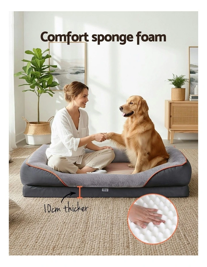 Orthopedic Washable Dog Bed in Grey image 5
