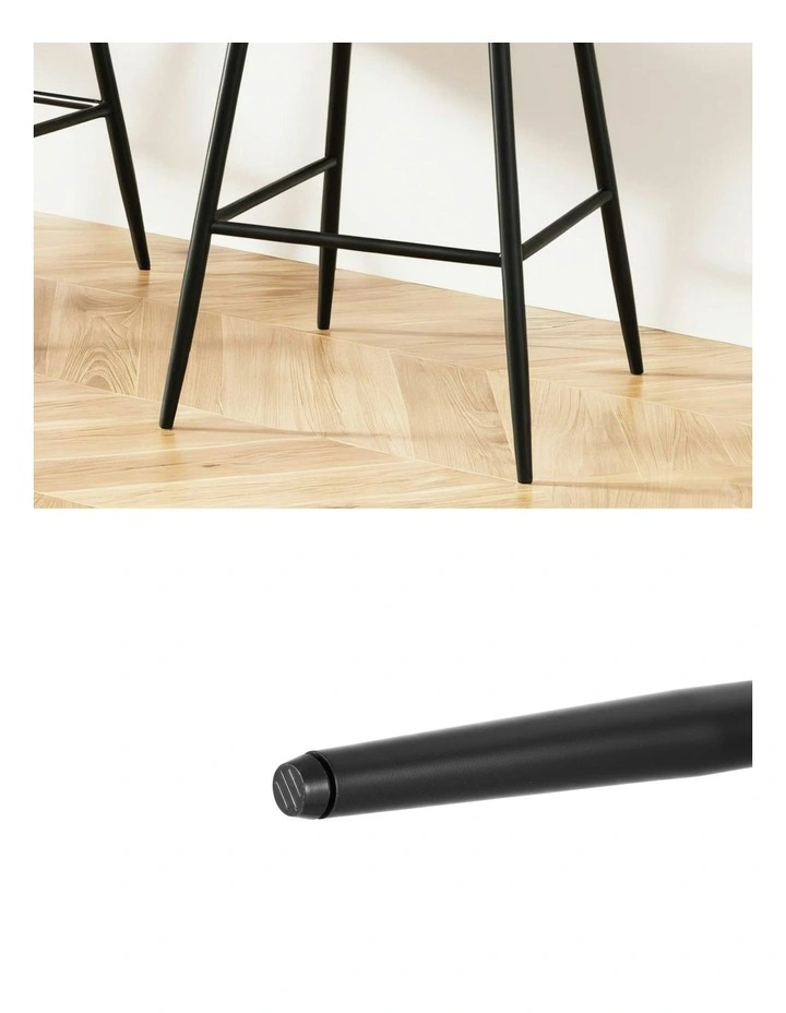 Velvet Bar Stools Set Of 2 in Metal Green image 7